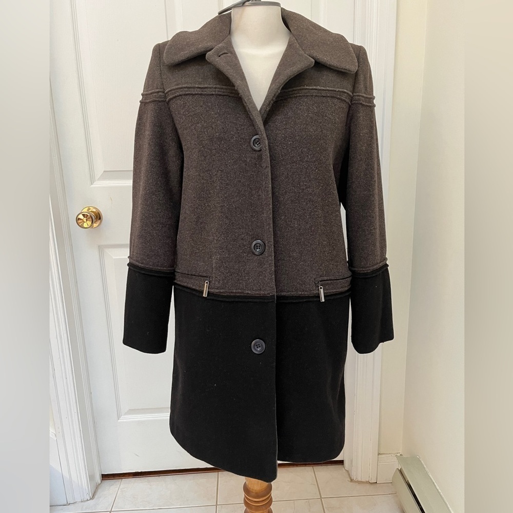 Fen-Nelli wool blend coat in two tone brown ladies 5/6